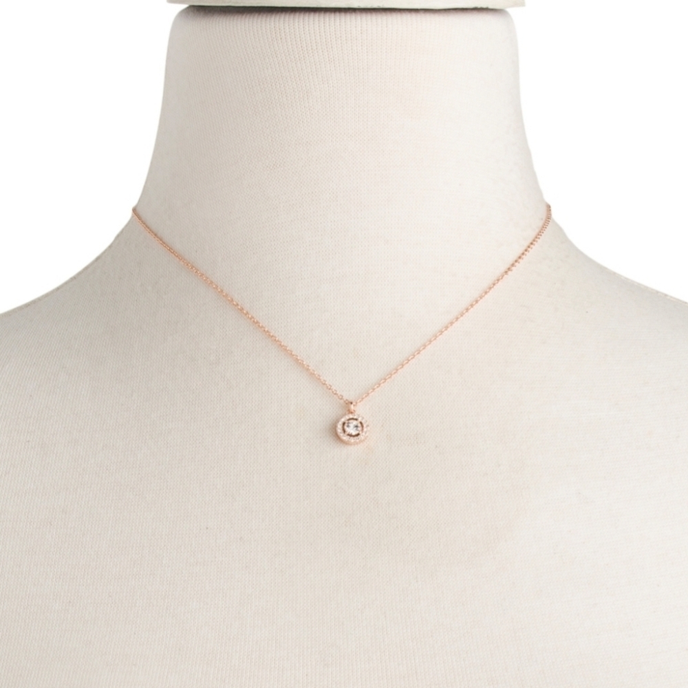 Coach Rose Gold Halo Pendant Necklace - Picture 1 of 4